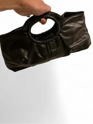 NWOT Giannini Black Ruched Handbag thumbnail 6