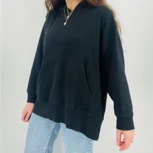 urban outfitters classic black oversized hoodie sweatshirt front pockets size s thumbnail 2