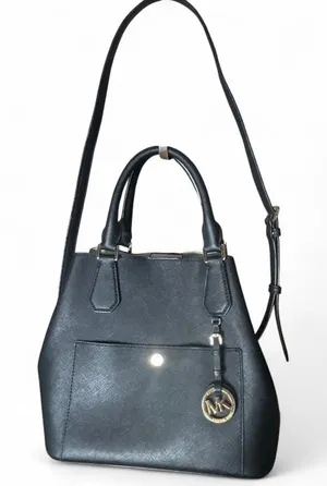 Michael Kors Saffiano Leather Greenwich Grab Bag Satchel Purse-long strap black thumbnail 1
