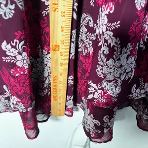 White Stag Vtg Y2k 2000s Midi Skirt Size Large Pink Floral Ruffles Asymmetrical Fairy thumbnail 5