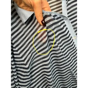 Frame Collared blue Striped Cardigan Medium thumbnail 4