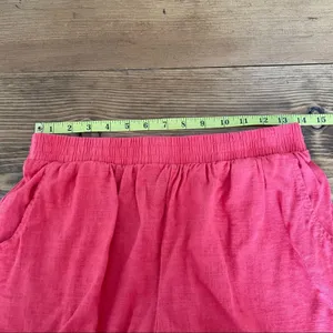 Linen Blend Pull On Shorts Coral Hibiscus by Wild Fable Size Small thumbnail 4