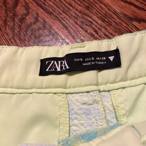 Zara Blue Green Houndstooth High Waisted Shorts thumbnail 3