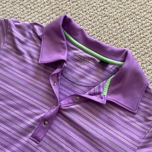 Tommy Armour Dri-Logic Golf Polo Shirt Top Women’s Size Small Striped Purple thumbnail 3