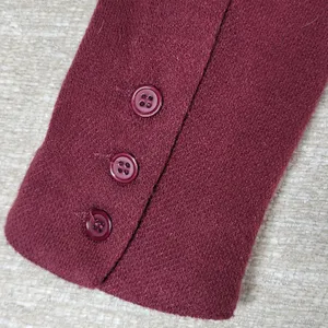 41 Hawthorne Tweed Blazer Womens Medikum Burgundy Jacket Elbow Patches Buttons thumbnail 4
