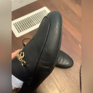 Hanna coach lambs leather loafers logo chain fall black casual classic $280 thumbnail 7
