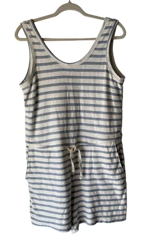 Old Navy Romper Terry Cloth Medium Striped‎ Tank Sleeveless Drawstring Pockets thumbnail 1