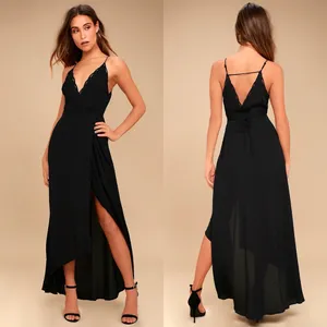 ASTR the Label Isabella Black Lace Wrap Maxi Dress thumbnail 2