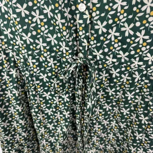 Trovata Birds of Paradise Green Floral Midi Dress‎ Size Small Button Front Boho thumbnail 2