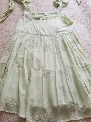 SAGE THE LABEL Embroidered Sage Green Mini Babydoll Dress Sz M thumbnail 6