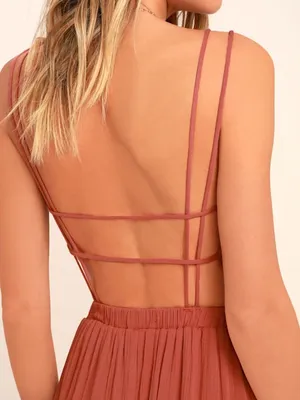 Lulus Lost in Paradise Rusty Rose Maxi Dress thumbnail 8