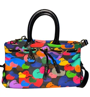 Dooney & Bourke Wonder Ducks Black Handbag Satchel Crossbody CLEAN NWOT Vintage thumbnail 1