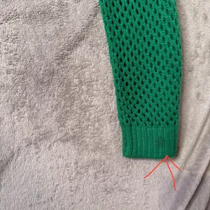 Green Open Knit Cropped Fishnet Sweater Size L See Through‎ Layering Festival thumbnail 5