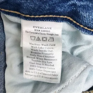 New EVERLANE The Curvy 90s Cheeky Straight‎ Jean Button Fly Organic Cotton Sz 25 thumbnail 9