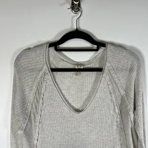 Free‎ People Tops Womens XS Oversized Laguna Thermal Ivory Thermal Top Boho thumbnail 2