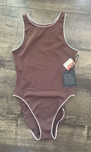NWT It’s Now Cool The Contour One Piece Size Small S brown fudgesicle swim FP thumbnail 1
