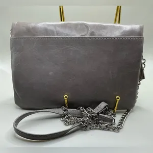 A Rare HOBO International Gray Distressed Leather Clutch/ Shoulder Crossbody Bag thumbnail 2