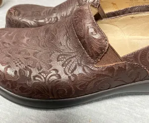 Alegria PG Lite KEL 433 Sz 40 Brown Embossed Leather Clogs Comfort Slip On Shoes thumbnail 7