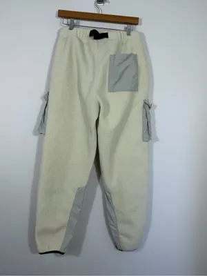 Urban Outfitters Cream Fleece Cargo Utility Pants Gorpcore Size M thumbnail 2
