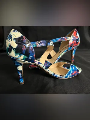 Unisa Women’s Blue Floral Open-Toe Women's Dress 3.5” Heels SZ 7 thumbnail 10
