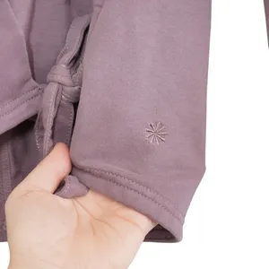Athleta XS Purple Mindset‎ Wrap Sweatshirt Fleece Side Tie Pilates Balletcore thumbnail 6