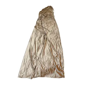 NWT OYS Size Medium Shallow Apricot Tan One Shoulder Satin Ruched Bodycon Maxi thumbnail 3