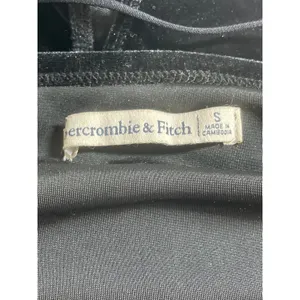 Abercrombie & Fitch Drape Cowl Neck Black Velvet Velour Cami Tank Bodysuit Top S thumbnail 5