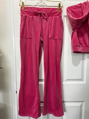 Bebe Pink Velour Tracksuit Size Small Pink Taffy Plush Zip Up Set Jacket & Pants thumbnail 6