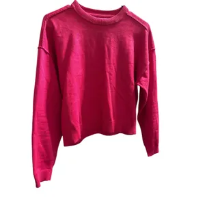 J. Crew Crewneck Drop Shoulder Sweater Hot‎ Pink Women's Size Small thumbnail 2