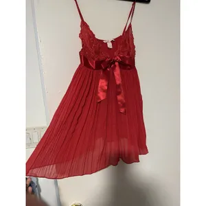 Vtg Victoria’s Secret Lingerie Red Sheer Lace Satin Bow Sexy Women’s Sz‎ M thumbnail 2