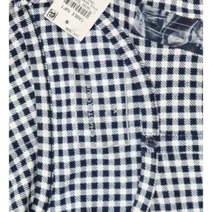 NEW Charter Club Printed Long Sleeve Pajama Sleep Top Gingham Check Blue XS thumbnail 5