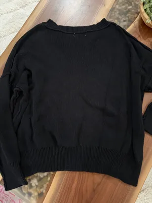 American Flag Textured Sweater S/M Black thumbnail 7