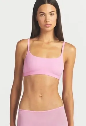 Skims Cotton Jersey Scooped Bralette Halite Pink Seamless Crop Bralette Size S thumbnail 1