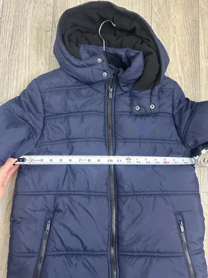 Calvin Klein Navy Blue Puffer Jacket with Hood | Fleece Lined Winter Coat Size L thumbnail 8