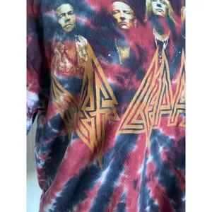 Def Leppard Unisex Tee Sz Small Medium Red Blue‎ Tie Dye Band Tee thumbnail 7