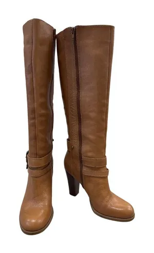 Nine West Womens Brown Leather Knee-High Boots Size 7.5M SKU 7166 thumbnail 1