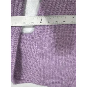 Zara Womens M Fuzzy Sweater Top Pastel Purple Long Sleeve Polyester Wool Alpaca thumbnail 7