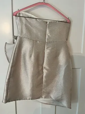 Strapless Gold Bow Dress Size 6 thumbnail 1