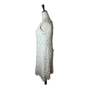 Gio Guerreri Couture Dress Women Small Ivory Crochet Lace Floral‎ A Line Boho thumbnail 6