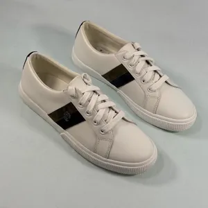 Lauren Ralph Lauren Size-7 Women's Janson Sneakers Leather‎ Snow White thumbnail 11