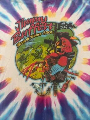 Delta 🌈 Vintage 2000 Jimmy Buffett Beach House Tour Tie Dye Tee 🌈 thumbnail 2
