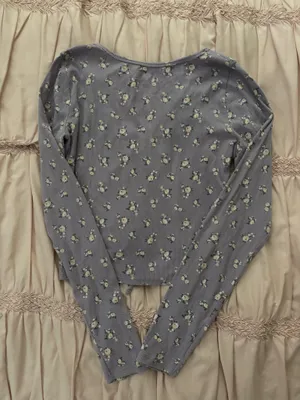 Hollister Purple Long Sleeve Floral Top thumbnail 2
