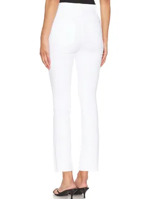 Good American Good Straight High Rise Raw Hem White Jeans Size 4/27‎ thumbnail 2