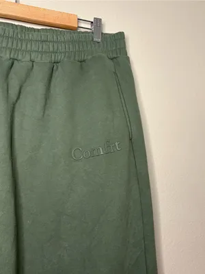 Comfrt comfort Dark Green Fleece Joggers plus size unisex Xl thumbnail 4
