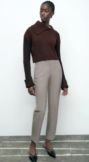 Zara Tan Trousers thumbnail 1