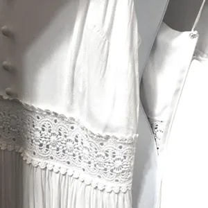 Pink Lily‎ Boho Cottage Maxi Dress M White Lace Waist Fairy Ethereal Festival thumbnail 8
