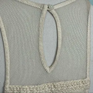 Abercrombie & Fitch Boho Cream Lace and Crochet Tank Dress L thumbnail 4