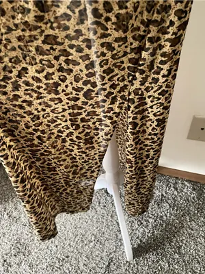 Amoureuse 90s Y2K Vintage Leopard Mesh Embroidered Maxi Lingerie Slip Dress 1X thumbnail 5