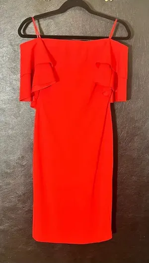 Ralph‎ Lauren Red Off Shoulder Dress Size 0 thumbnail 1