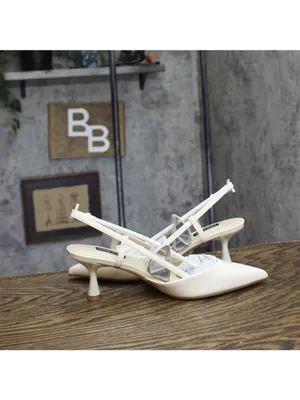 NWT Nine West Women’s Rhonda3 Kitten Heel Slingback Pumps Ivory Off White 6.5M thumbnail 12